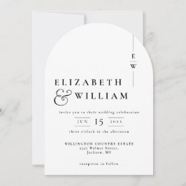 Modern Elegant Chic Monogram Bröllop Arch Inbjudningar