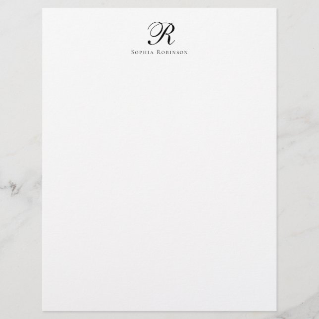 Modern Elegant Chic Monogram Professionell Busines Brevhuvud (Framsida)