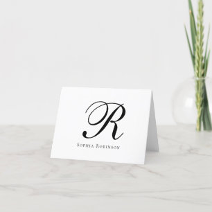 Modern Elegant Chic Monogram Professionell Busines Tack Kort