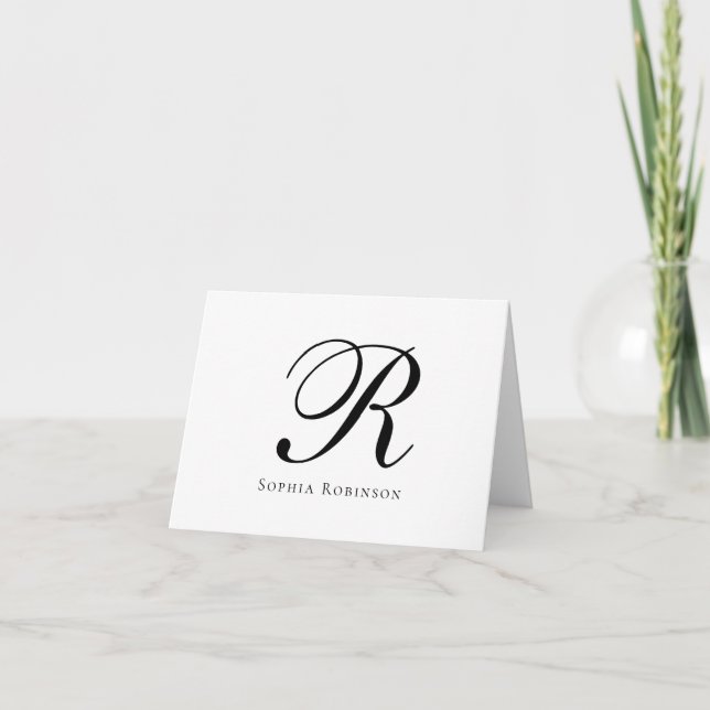 Modern Elegant Chic Monogram Professionell Busines Tack Kort (Framsida)