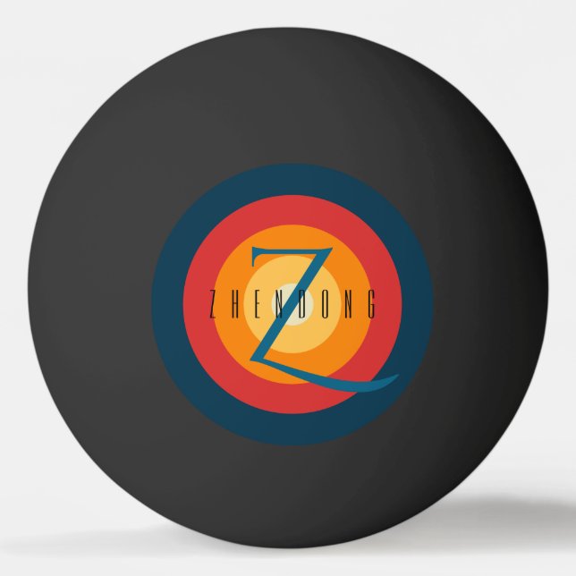 Modern Elegant Chic Monogrammed initial Anpassning Pingisboll (Framsidan)