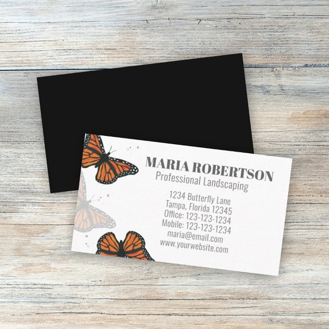 Modern Elegant Chic Natur Monarch Butterflies Visitkort (Skapare uppladdad)