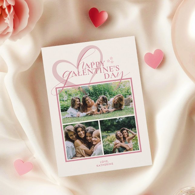 Modern Elegant Chic Photo Galentine's Day Card (Skapare uppladdad)