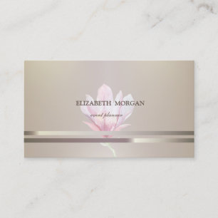Modern Elegant Chic, Randig, Akvarell Magnolia Visitkort