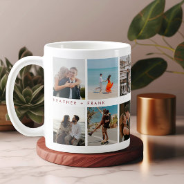 Modern Elegant Chic Skript Fotos Alla Hjärtans Dag Kaffemugg