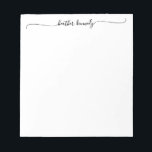 Modern Elegant Chic Swash Script Namn Calligraphy Anteckningsblock<br><div class="desc">Gör en perfekt,  en unik gåva till brudar,  brudar,  husuppvärmning,  värdinna,  födelsedag,  studenten,  nyfödd bebis eller som en speciell gåva till dig själv!</div>