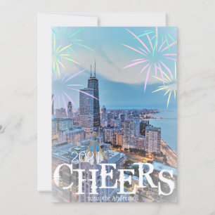 Modern Elegant Chicago City Skyline Greeting Card Kort