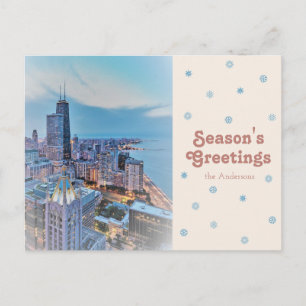 Modern Elegant Chicago Stadssiluett Välkomstkort Vykort
