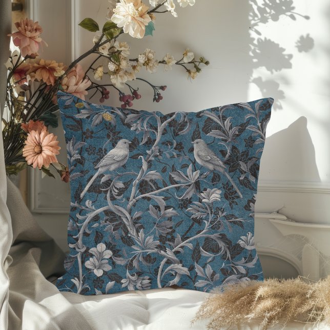 Modern Elegant Chinoiserie-Blommönstret Kudde (Skapare uppladdad)