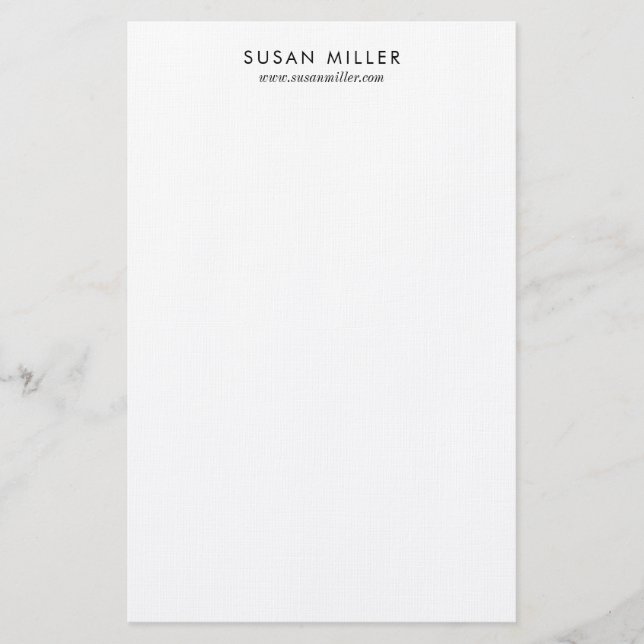 Modern Elegant Classic Black Personal Stationery Brevpapper (Framsida)