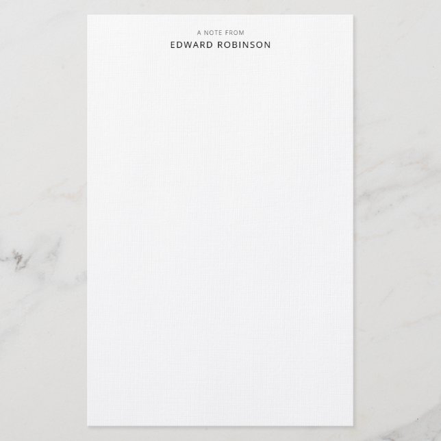 Modern Elegant Classic Black Personal Stationery Brevpapper (Framsida)