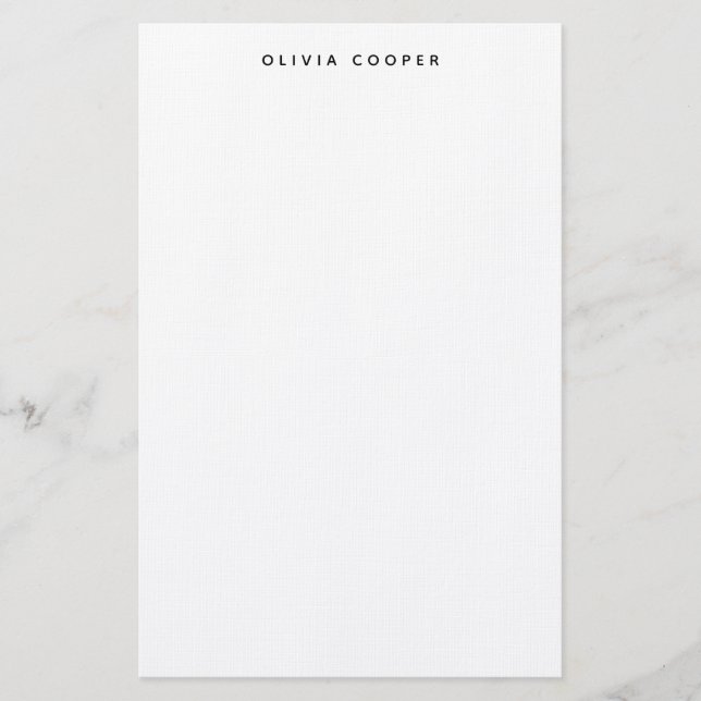 Modern Elegant Classic Black Personal Stationery  Brevpapper (Framsida)