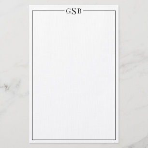 Modern Elegant Classic Black Personal Stationery  Brevpapper