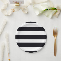 Modern Elegant Classic Chic Black & White Stripe