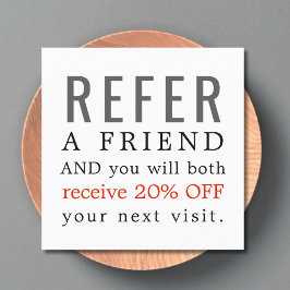 Modern Elegant Clean Beauty Salon ReferrCard Rabattkort