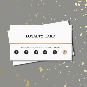 Modern Elegant Clean Faux Guld Line Loyalty Card Lojalitetskort