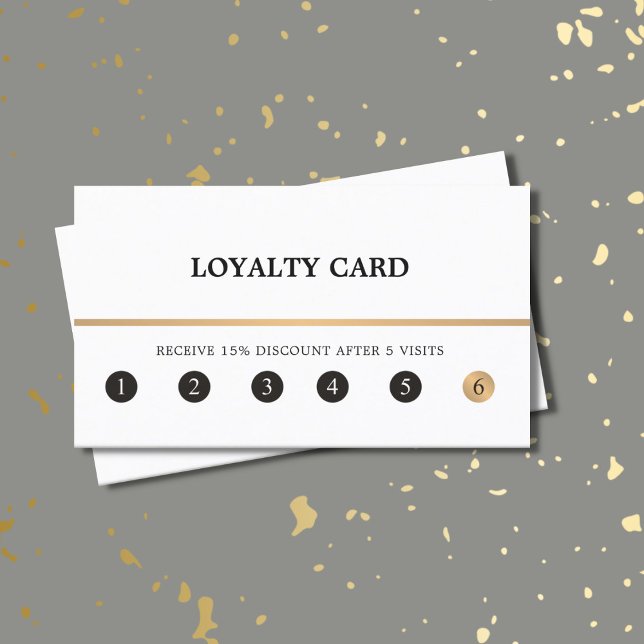 Modern Elegant Clean Faux Guld Line Loyalty Card Lojalitetskort (Skapare uppladdad)