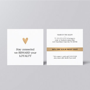 Modern Elegant Clean Loyalyt Coupon Beauty Salon Lojalitetskort