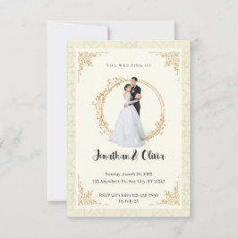 Modern Elegant Clean Minimalist Bröllop Inbjudningar