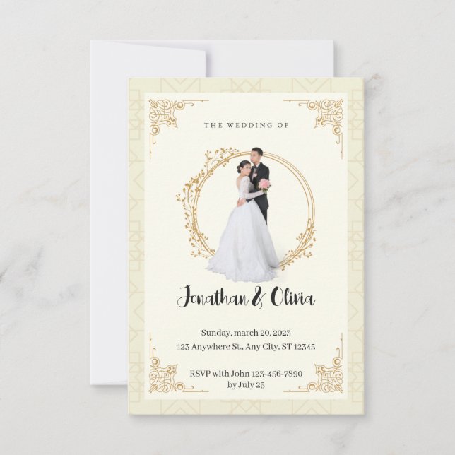 Modern Elegant Clean Minimalist Bröllop Inbjudningar (Framsida)