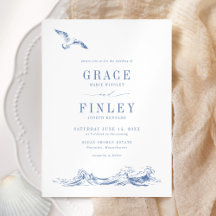 Modern Elegant Coastal Chic Blue Wedding