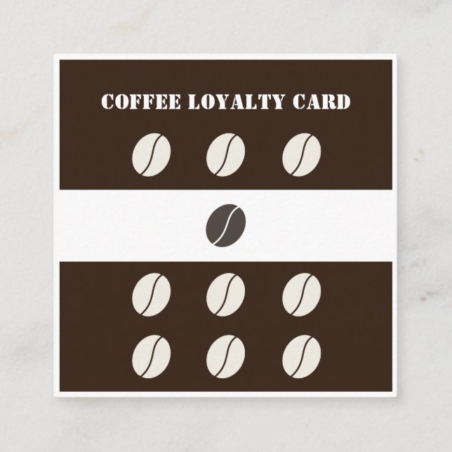 Modern Elegant Coffee Shop Beans Lojalitetskort (Baksida)