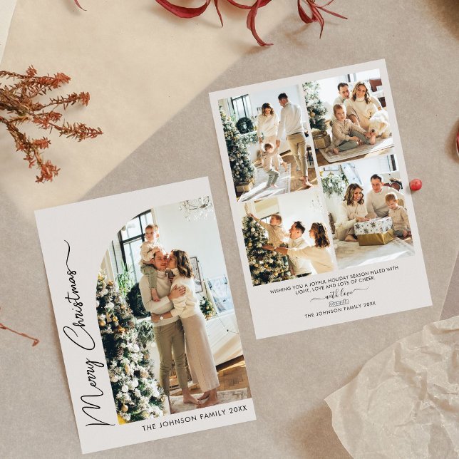 Modern Elegant Collage Photo God jul Julkort (Skapare uppladdad)