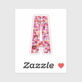 Modern Elegant Colorful Floral Initial Letter A Klistermärken