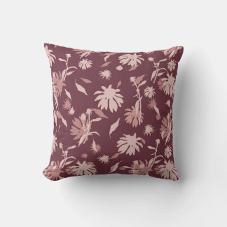 Modern Elegant Coneflowers Chestnut Red Kudde