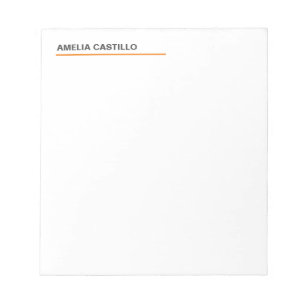 Modern Elegant Contemporary Plain White Anteckningsblock