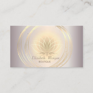 Modern Elegant Cool Rosa Guld, Guld Cirklar Lotus Visitkort