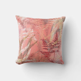 Modern Elegant Coral Rosa Frond Kudde