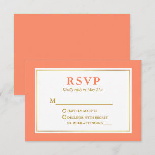 Modern Elegant Coral White Guld OSA Kort
