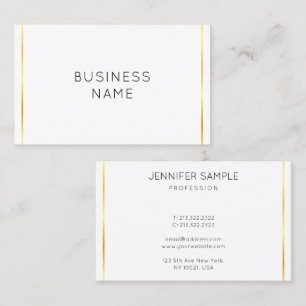 Modern Elegant Corporate Guld Rand White Visitkort
