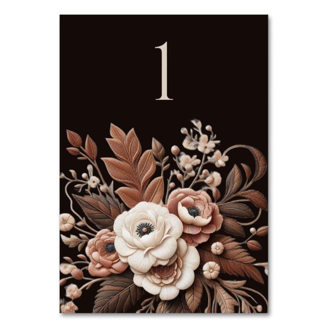 Modern Elegant Country Western - Blommig Bordsnummer (Framsidan)