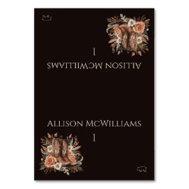 Modern Elegant Country Western- Blommor-Gris ikon Bordsnummer