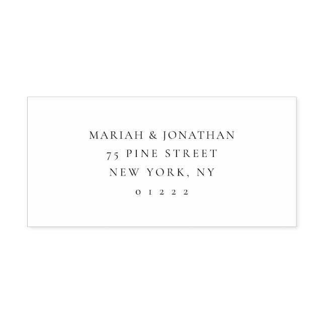 Modern Elegant Couples Return Address Självfärgande Stämpel (Design)