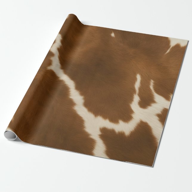 Modern Elegant Cow Faux Leather Collection Presentpapper (Utrullad)