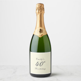 Modern Elegant Crème 40-års Födelsedagsfest