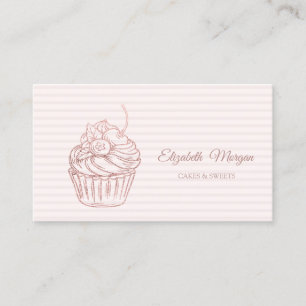 Modern Elegant Cupcake, Godis, Randig Visitkort