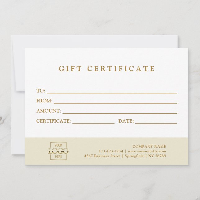 Modern Elegant Custom Business Gift Certificate (Framsida)