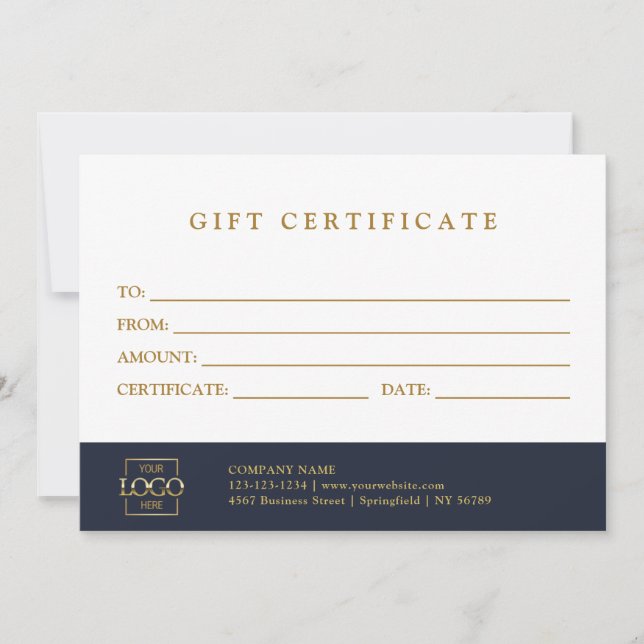 Modern Elegant Custom Business Gift Certificate (Framsida)