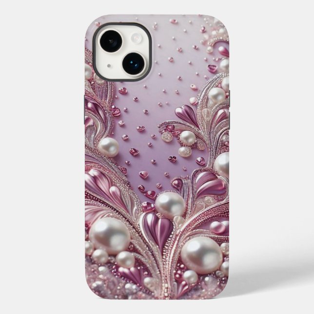 Modern elegant cute purple pearls Valentine’s Day (Baksida)