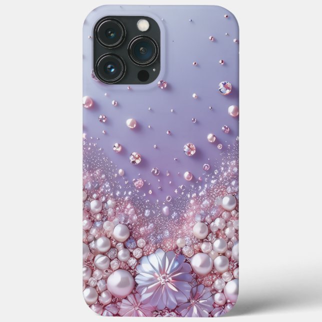 Modern elegant cute purple pearls Valentine’s Day (Baksida)