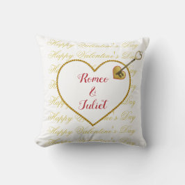 Modern Elegant Cute Red Heart Kärlek Valentines da Kudde