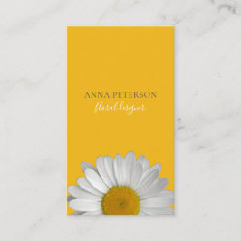 Modern Elegant Daisy blomma på Gult Black Visitkort