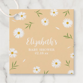 Modern Elegant Daisy Kön Neutral babystövel Gåvor Etiketter