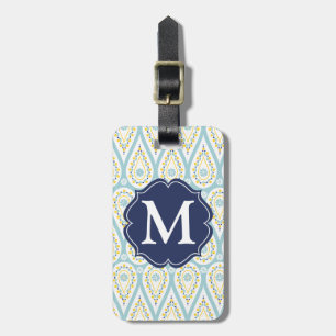 Modern elegant damastast blåttPaisley personlig Bagagebricka