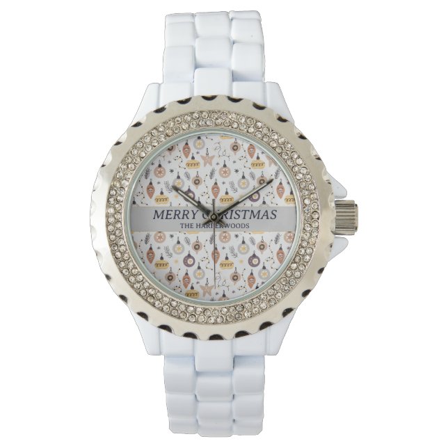 Modern Elegant - dekorativ julfamilj Armbandsur (Framsida)