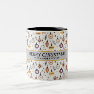 Modern Elegant - dekorativ julfamilj Två-Tonad Mugg